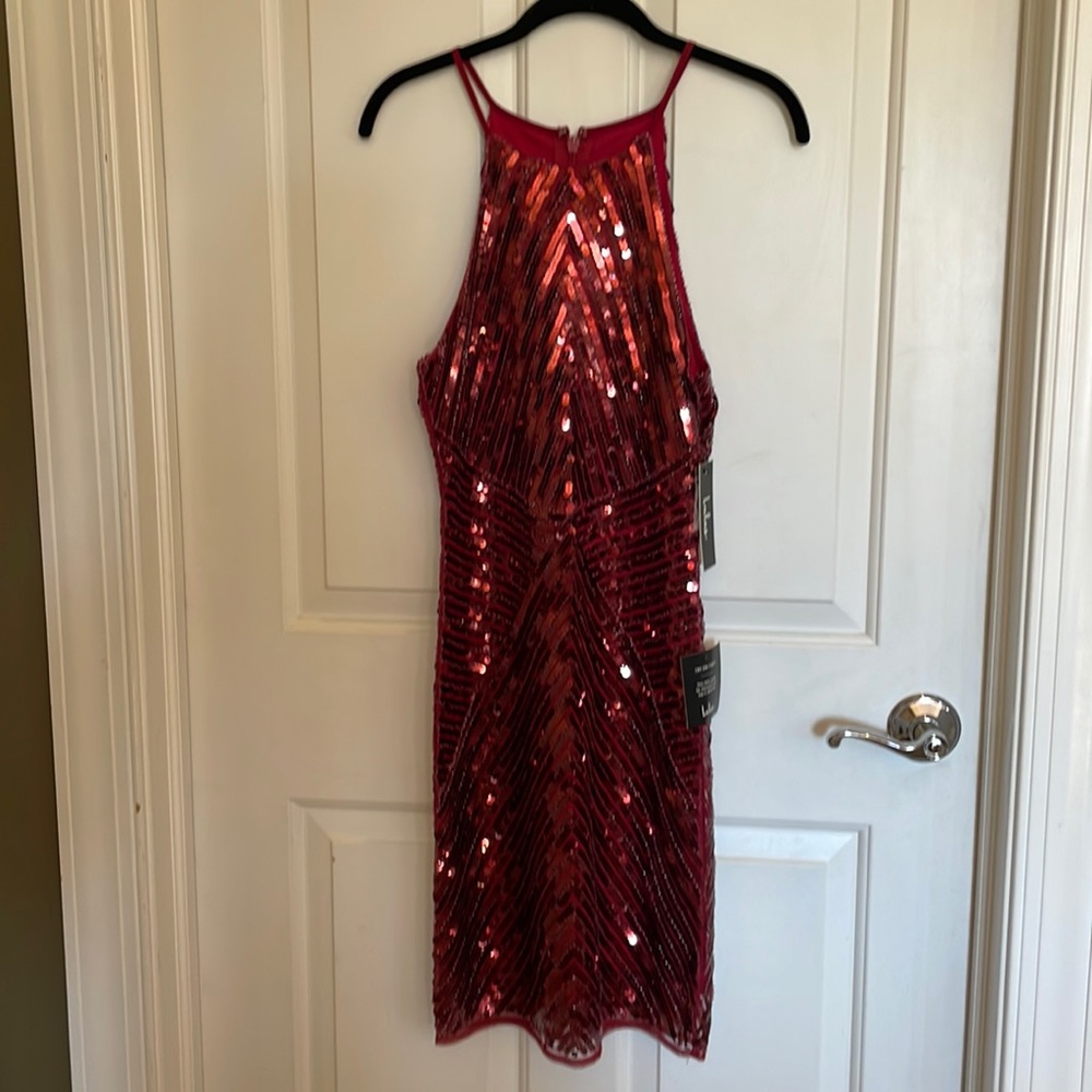 NWT Lulu’s red sequin party dress.
